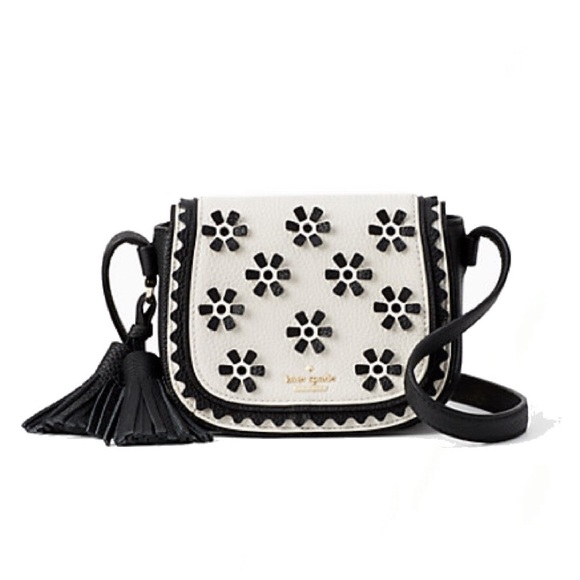 kate spade Handbags - Kate Spade Black White Flower Crossbody Purse Bag